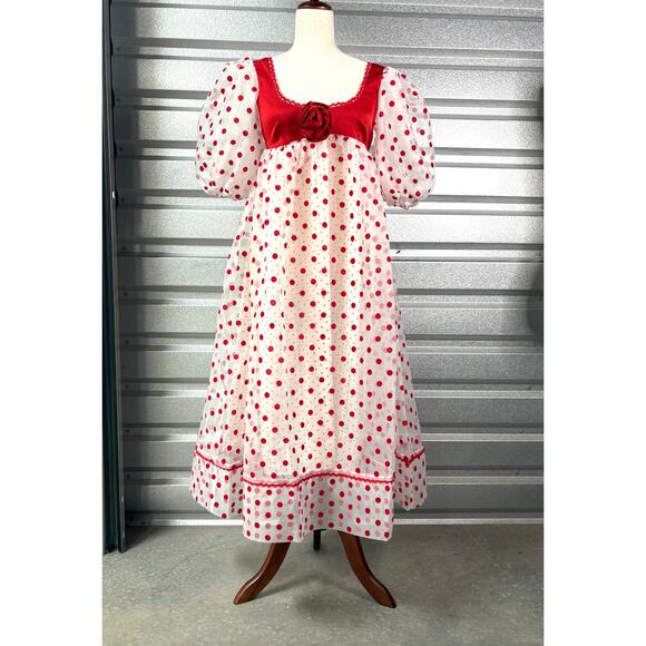 For Love & Lemons, Rhoda Dress, Red Polka Dot, Empire Waist, NWT, Womens Size S - Picture 2 of 9